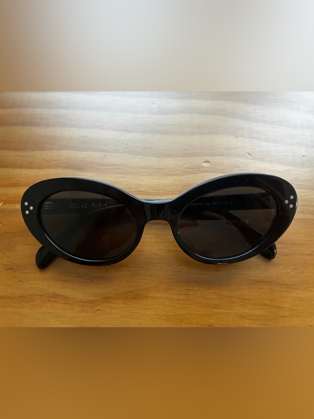 Celine Black Oval Women's Sunglasses - Picture 2 of 9